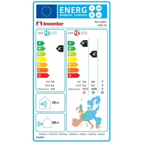 INVENTOR NRI/NRO-24WFI NURA Inverter Κλιματιστικό 24000btu INVENTOR NRI/NRO-24WFI NURA Inverter Κλιματιστικό 24000btu